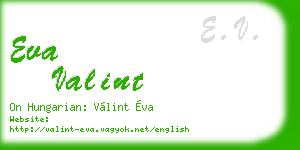 eva valint business card